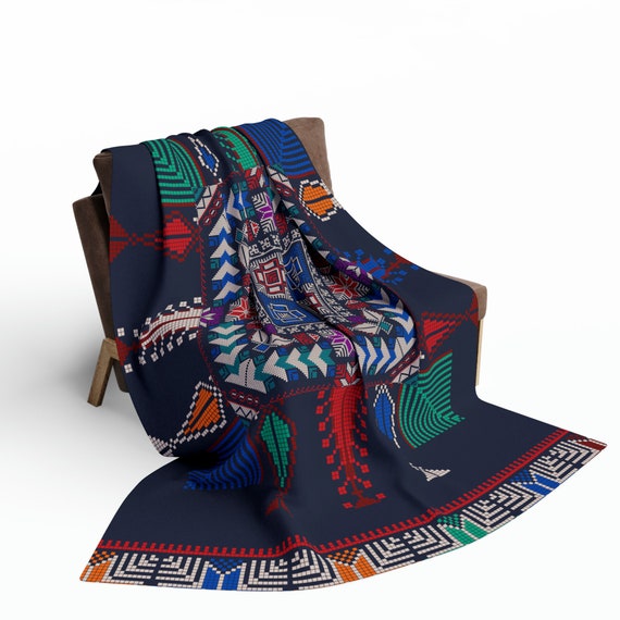 Tatreez  printed Home décor Arctic Fleece Blanket Islamic Arabic Ramadan Eid Home Décor Gift.