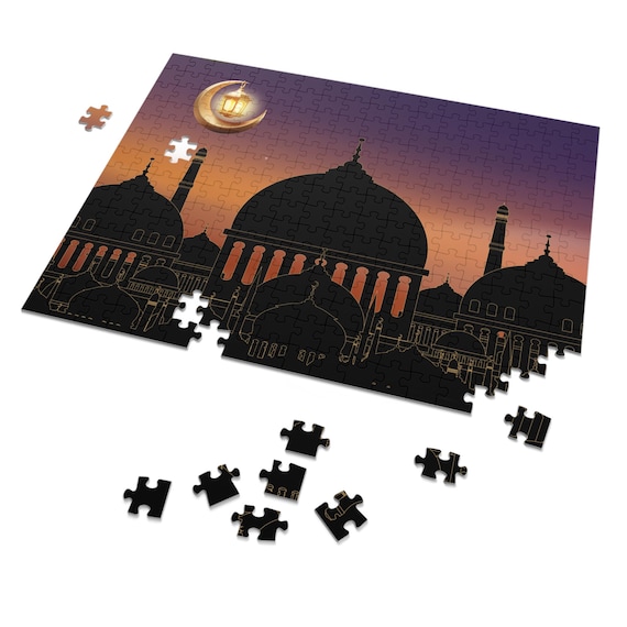 Ramadan Eid Kareem Puzzle, Islamic Family Gift, Children's Jigsaw, Celebration Game, Tin Box Included