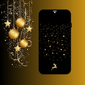 Cartão eletrônico de Natal elegante e elegante em ouro preto, placa de vídeo, cartão de felicitações de vídeo de férias, convite de Natal Instagram, vídeo de convite virtual
