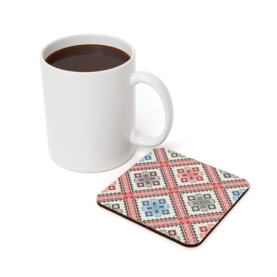 Palestine Tatreez printed henna wedding Coaster henna party décor, home décor gift, wedding décor Coaster Gift Ramadan Eid Décor Coaster