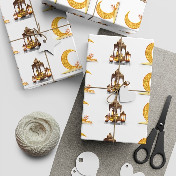 Personalized Ramadan Mubarak Wrapping Papers Islamic Arabic art Pattern Wrapping Gift Papers Eid Wrapping. Gift Wrapping Paper Sheets, 1pc
