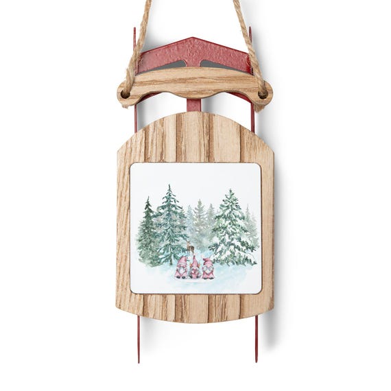 Unique Vintage Sled Ornaments Christmas Gnome Winter Home décor Gift