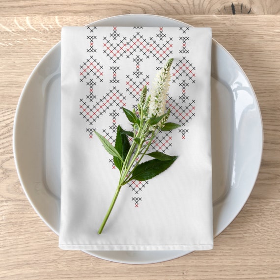 Palestinian Tatreez Printed Embroidery Napkins Home décor, Ramadan Home Décor Gift Kitchen Accessories.