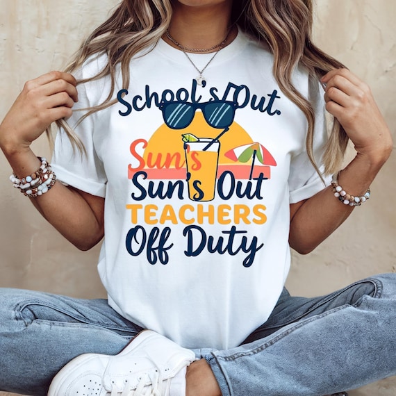 Personalized teacher summer holiday Unisex organic ribbed neck t-shirt