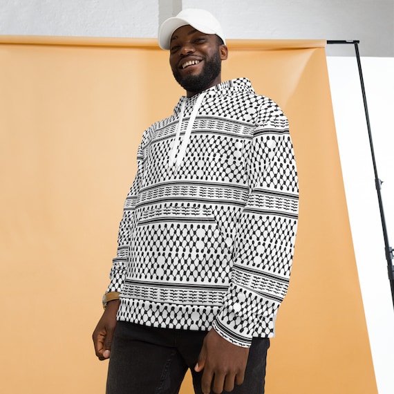 Palestinian  Printed Keffiyeh Comfy Relaxing Fit Unisex Hoodie Fashion.