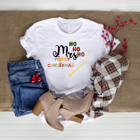 Personalised Christmas Mr& Mrs Shirt, Couple Gift, Matching Christmas T-Shirt,  Christmas Xmas Party, Couple Shirt, Merry Christmas