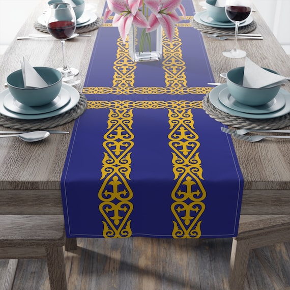 Palestine Tatreez printed henna wedding Table Runner henna party décor, home décor gift, wedding décor Table Runner Gift Ramadan Eid Décor.