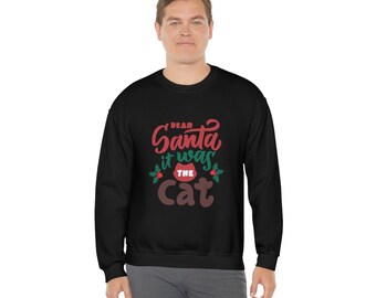 Personalized Christmas Cat Sweatshirt: Funny Cat Lover Gift
