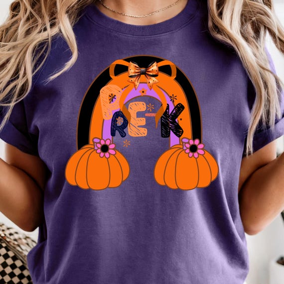 Comfort Colors® Pre-K Teacher Halloween Shirt with graffiti text and a cute pumpkin design