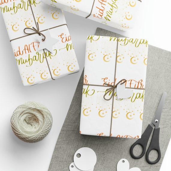 Personalized Eid Mubarak Wrapping Papers  Wrapping Gift Papers Design  for Eid  .Gift Wrapping Paper Sheets, Islamic Celebration Gift Paper.