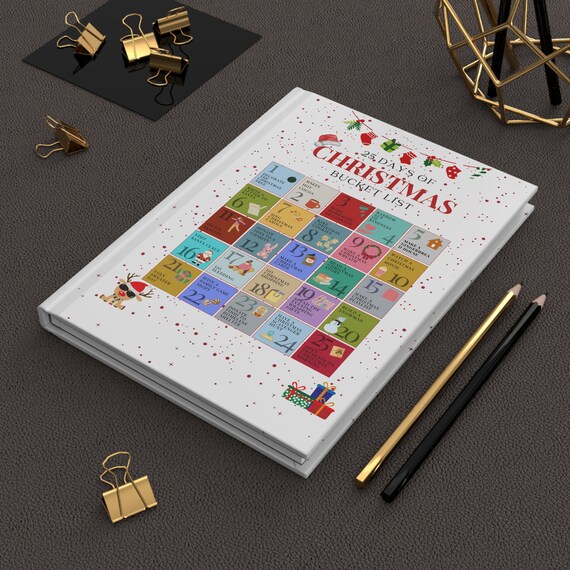 Christmas Hardcover Journal Matte Organizer Gift Mum Dad Gift For her Gift for Him Office gift Xmas Bucket List Not Book Organizer  Gift.