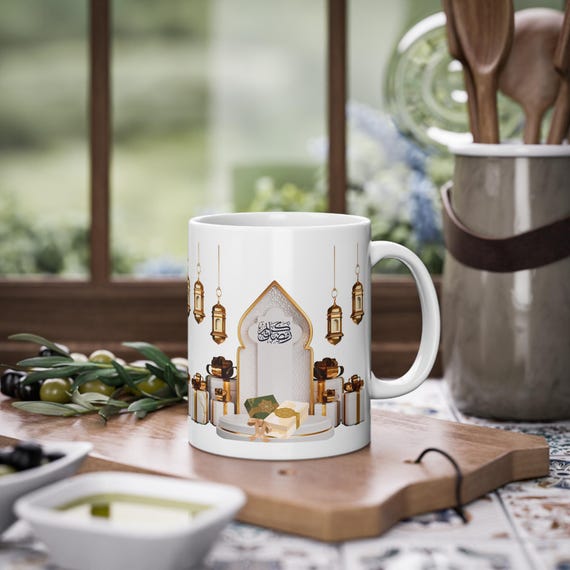 Ramadan Mubarak Karin Coffee Mug, Islamic Celebration Gift for Her/Him, 11oz Standard Mug, Eid Gift, Islamic Coffee Cup, Ramadan Decor,