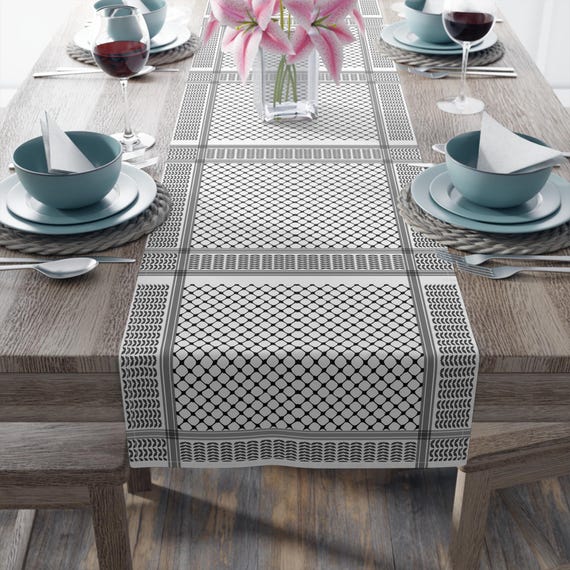 Palestinian Tatreez Table Runner: Arab Ramadan Decor