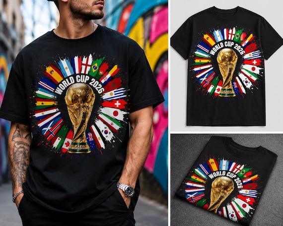 World Cup 2026 Trophy T-shirt | International Flags Soccer Tee