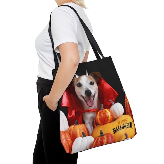 Personalised Halloween Gift Bag - Halloween Trick or Treat Bag - Halloween Accessories - Personalised Halloween Bag - Halloween Decor (AOP)