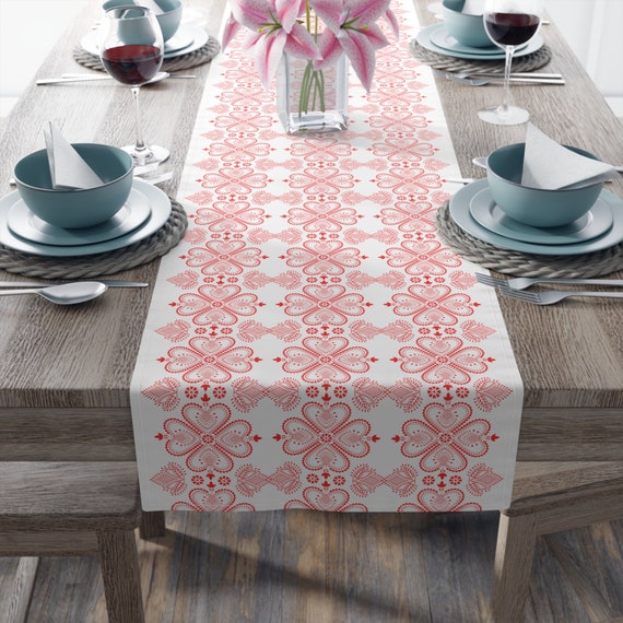 Palestine Tatreez printed henna wedding Table Runner henna party décor, home décor gift, wedding décor Table Runner Gift Ramadan Eid Décor.