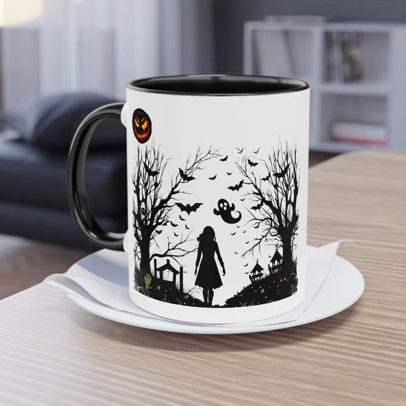 Halloween Personalised Mugs, Halloween Cups, Halloween Gifts Kids, First Halloween Gifts, Halloween Enamel Mug, Halloween  Accessories