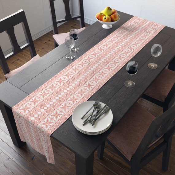 Palestinian Tatreez printed henna Table Runner henna party décor, home décor, Tatreez, gift, wedding décor Table Runner Gift Table Runner .