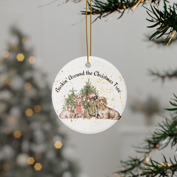 Ceramic Ornaments, Barking Around the Christmas Tree, Dog Christmas Ornament(1pc, 3pcs, 5pcs, 10pcs)