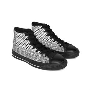 Palästinensische Kifiyeeh gedruckte Herren High Top Sneakers - Streetwear Fashion, klassische Schuhe, ethnisches Design, Stil des Nahen Ostens, bequem