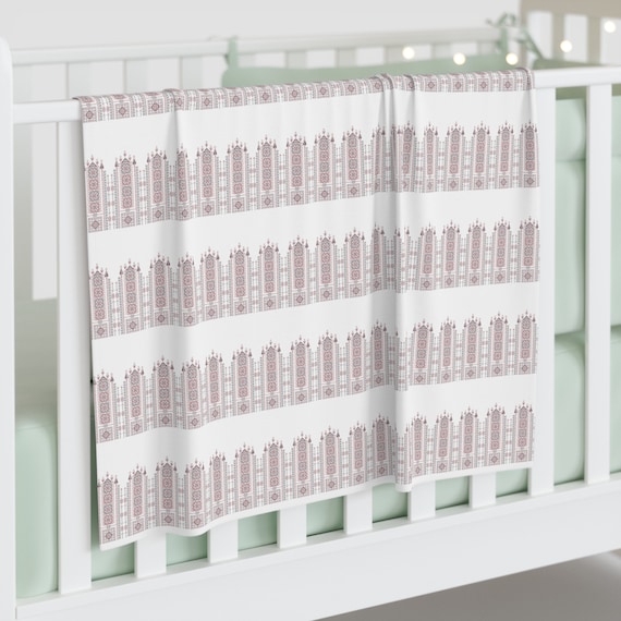 Palestinian Tatreez embroidery Printed Baby Swaddle Blanket Gift Baby shower gift Baby Swaddle Blanket.