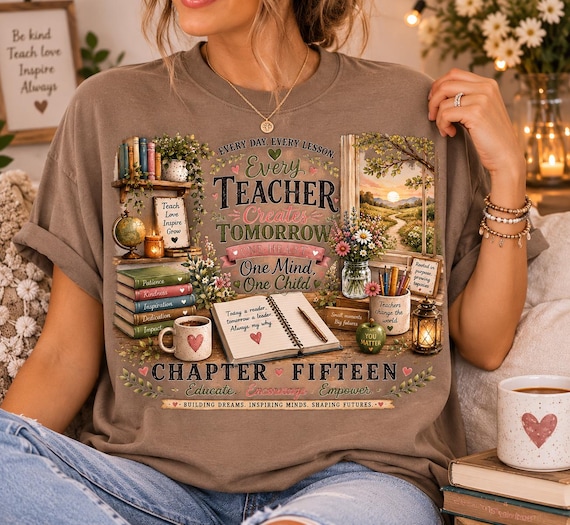 Chapter Fifteen Teacher Shirt | Every Teacher Creates Tomorrow | Teacher Gift | Comfort Colors Tee | Kindergarten Teacher