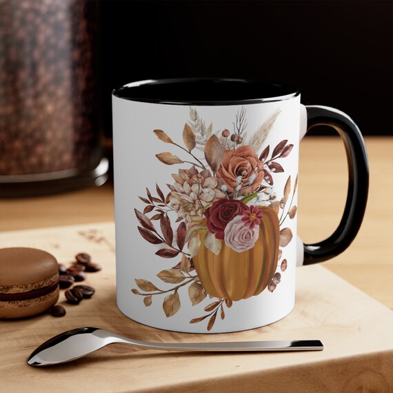 Thanksgiving Mug, Happy Thanksgiving Mug, Family Thanksgiving Gifts, Thanksgiving, Pumpkin Autumn Lovers Accent Coffee Mug, 11oz