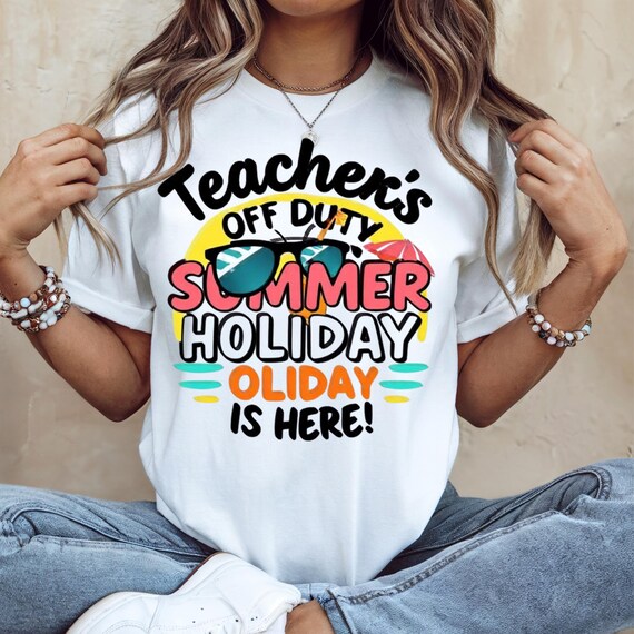 Personalized Teacher summer holiday Unisex garment-dyed heavyweight t-shirt