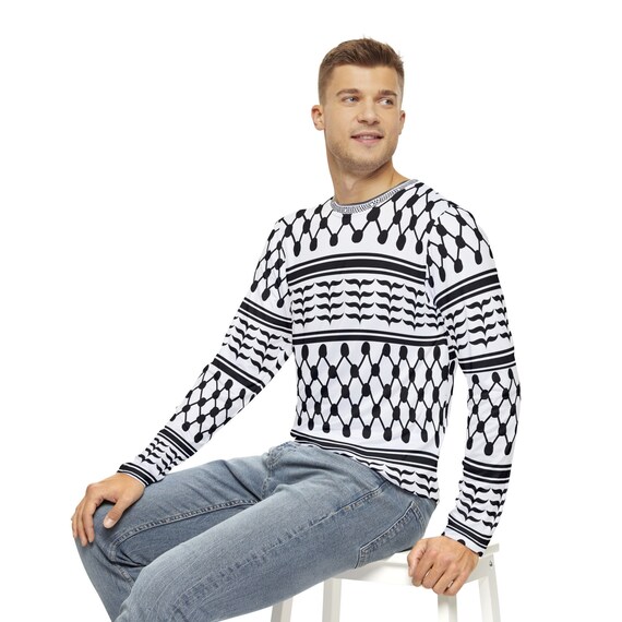 Palestinian Kufiyah Men's Long Sleeve Shirt Support Palestine  Heritage shirt.