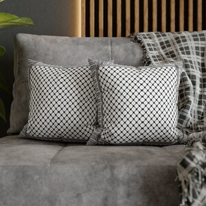 Palestinian Kufiyah Square Pillow Case Spun Polyester Square Pillowcase.