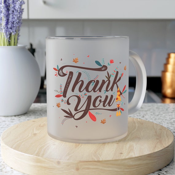Thanksgiving Personalised Mug, Thanksgiving Mug, Autumn Décor, Autumnal Message, Autumn Fall Mug,  Ceramic Mug 15ozFrosted Glass Mug