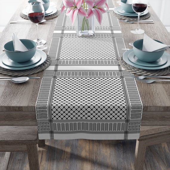 Palestinian printed tatreez Table Runner dinning table décor, Palestine décor, fellahin tatreez , henna decoration, Arab Ramadan.