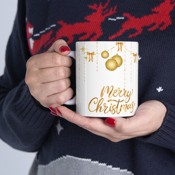 Christmas Personalised Elegant Mug, Xmas Mug , Santa mug Gift, Hot Chocolate Mug, Christmas Mug Coffee Ceramic Mug 11oz
