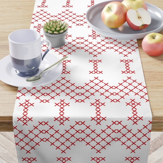 Palestine Tatreez printed henna wedding Table Runner henna party décor, home décor gift, wedding décor Table Runner Gift Ramadan Eid Décor
