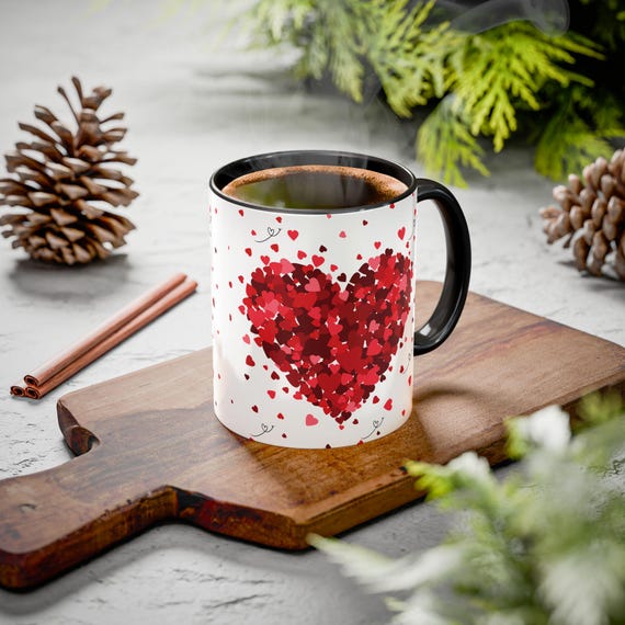 Red Heart Confetti Mug | Coffee Cup