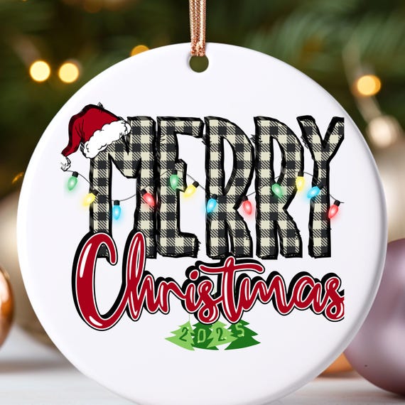 Ceramic Ornaments, Teacher Christmas Gift, Customized 2-Side Print Decoration, Holiday Ornament, Personalized Xmas Bauble, Teacher's Gift,
