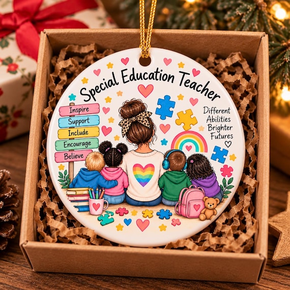 Personalised Special Education Teacher Christmas Ornament 2026, Special Ed Teacher Gift, SPED Teacher Keepsake, School Staff Gift