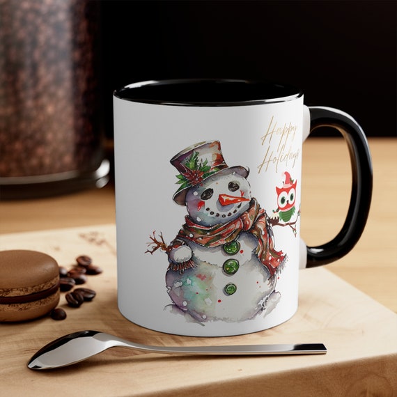 Personalized  Christmas Snowman Mug Gift Ceramic Mug 11oz Gift ceramic Accent Coffee Mug, 11oz