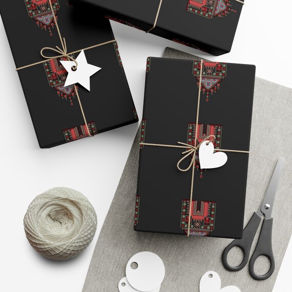 Personalized Ramadan Mubarak Wrapping Papers Palestinian Tatreez Wrapping Gift Papers Design Eid Wrapping. Gift Wrapping Paper Sheets.