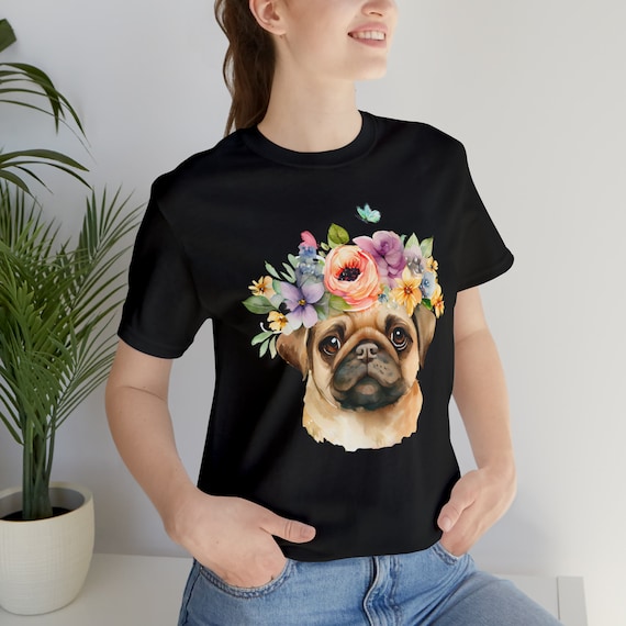 Personalized Pug Dog T-shirt Unisex Short Sleeve Animal lovers Dog Lover gift for her Cute birthday gift Christmas gift Thanks Giving gift