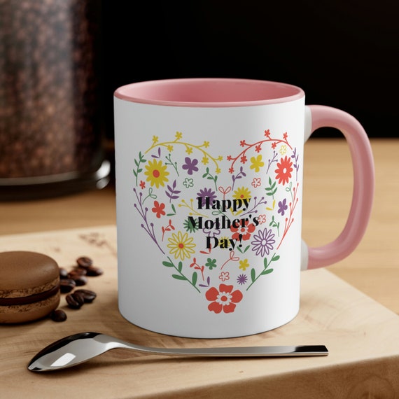 Personalised Floral Mother's Day Mug | Happy Mother's Day Mug | Floral Heart Mug | Grandma Gift