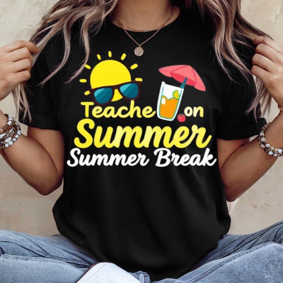 Personalizes teacher end off year summer holiday Unisex organic mid-light t-shirt
