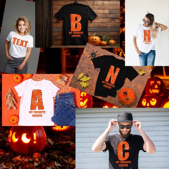 Halloween Family Letters Matching Group, Halloween Party Matching Group, Halloween Family, Halloween Unisex Relaxed T-Shirt