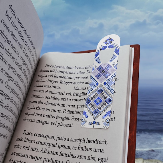 Bookmark, Middle Eastern Design Book Lover Gift, Elegant Blue Patterned Page Marker, Reading Accessory, Literary Keepsake,  holidays gift