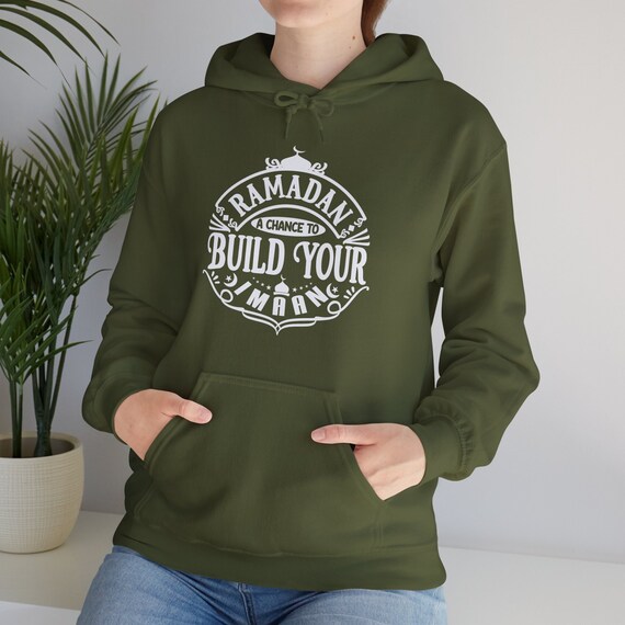 Ramadan Mubarak Quote Unisex Heavy Blend™ Hooded Sweatshirt Ramadan Eid Gift Ramada Quote.