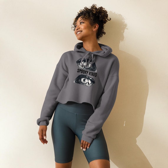 Spooky Eye Halloween Crop Hoodie Gift.