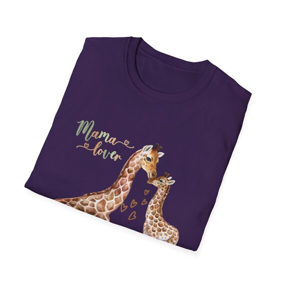 Personalized Mama Shirt, Mothers Day Shirt, Giraffe Mom Shirt, Mom Gift, Gift for Mom - Cotton Tee T-Shirt. shirt T-Shirt Animal lover shirt
