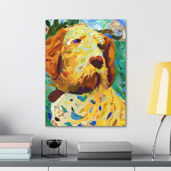 Van Gogh Dog Painting Canvas Gallery Wraps Gift, Christmas Gift, Thanksgiving Gift New Home Gift Home Décor Animal. Dog Lover Gift