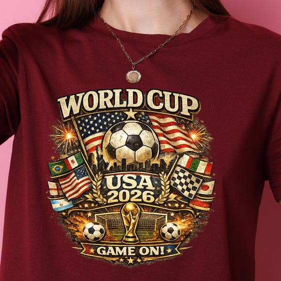 Vintage World Cup 2026 Shirt, Retro USA Soccer Graphic Tee, Football Fan Shirt, International Flags Sports Tee, Summer Soccer Shirt