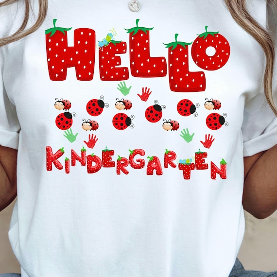 Strawberry Alphabet Kindergarten Teacher Shirt  Back to School Staff  Fun Fruit Theme Teacher T-Shirt School Staff Gift